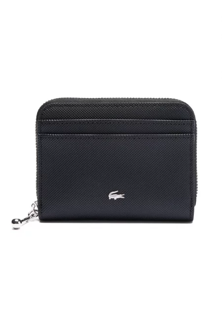 Портмоне с цип и лого - Черен