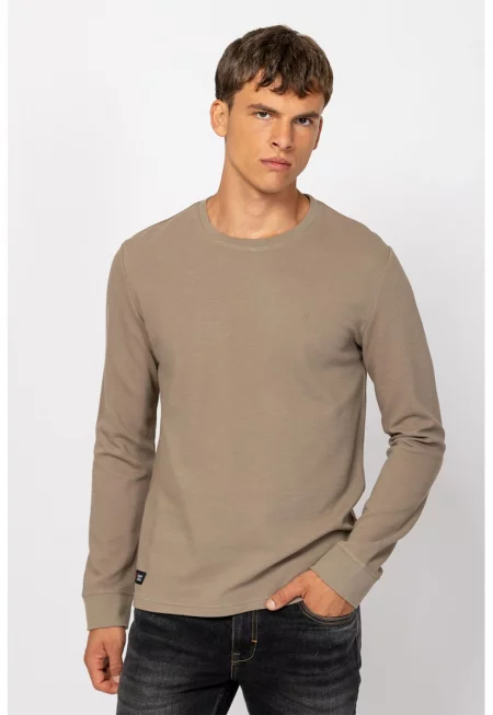 Рипсена блуза с овално деколте