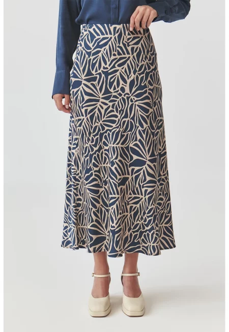 Сатинирана веревна пола - Светло бежово/Тъмносин