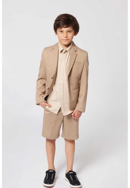 Шорти с лен - Светло бежово