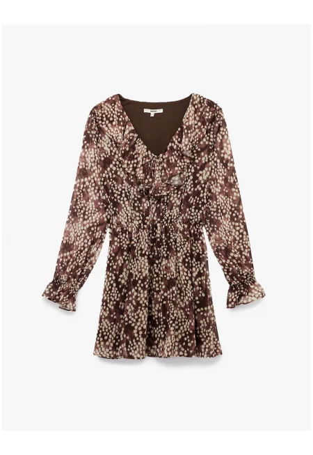 Шпиц рокля с дълги ръкави и принт