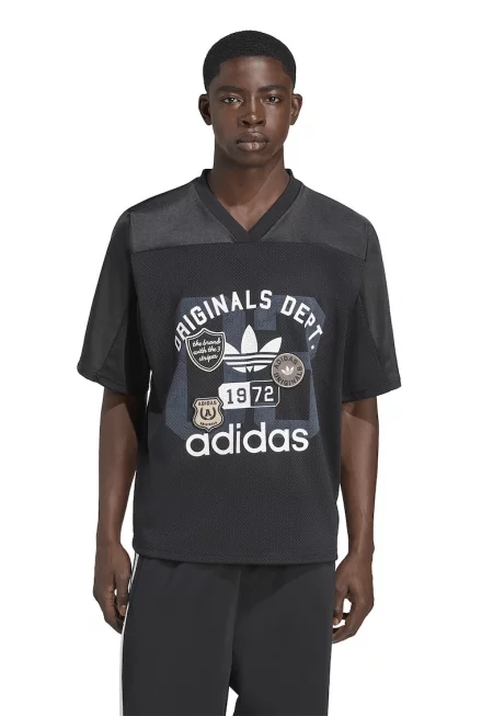 Шпиц тениска с лого - Избеляло черно