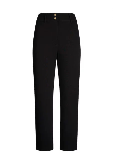 Скъсен скосен панталон - Черен