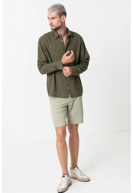 Слим чино шорти - Бледозелен