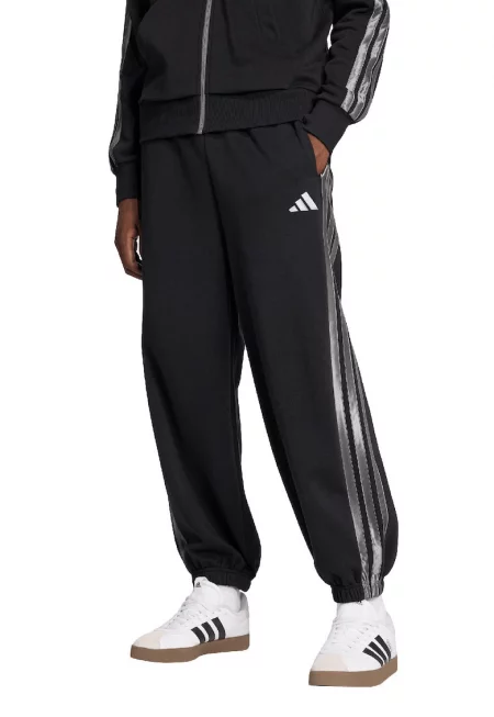 Спортен панталон с контрасти - Черен/Сребрист