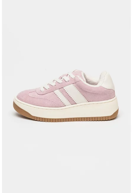 Спортни обувки Field с контрасти - Бял/Пастелнорозов