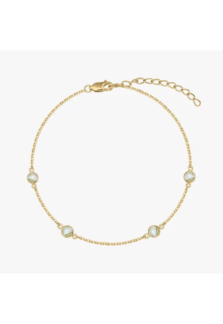 Сребърна гривна Birthstone Golden December - Син топаз