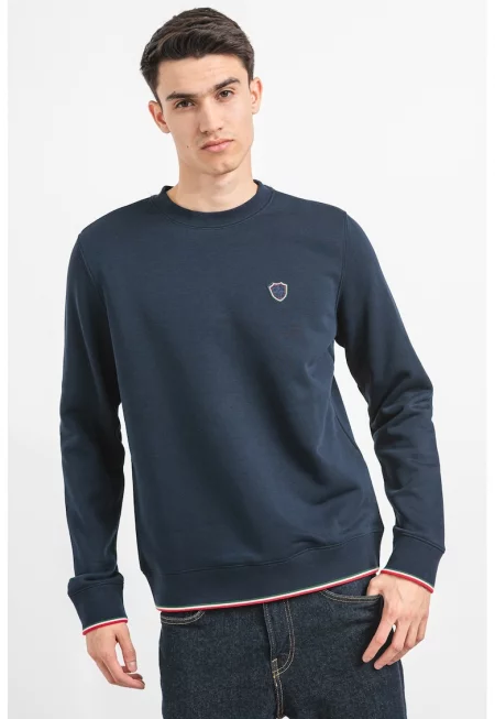 Суитшърт с памук - Червен/Аква зелено/Тъмносин