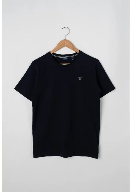 Тениска с овално деколте и бродирано лого