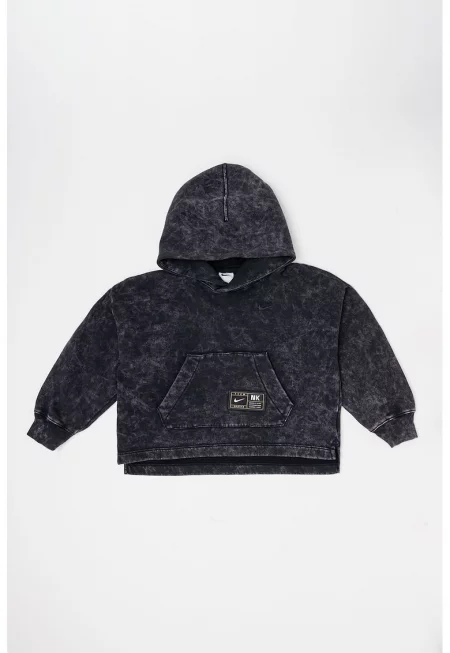 Тренировъчно худи с джоб кенгуру - Сив/Избеляло черно