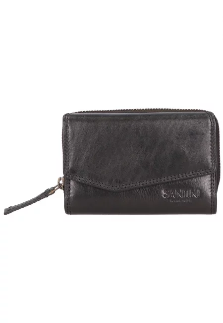 Унисекс кожено портмоне 27257 - Черен