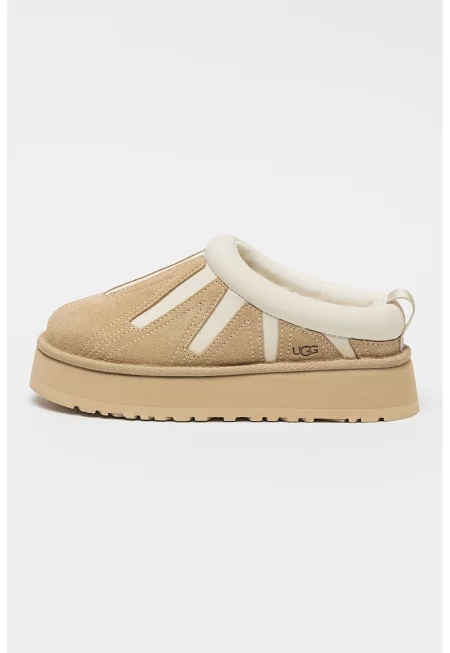 Велурено сабо Tazz Sunwave с платформа - Бежов/Мръснобял