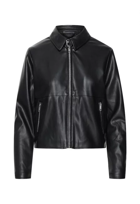 Яке от еко кожа с джобове с цип