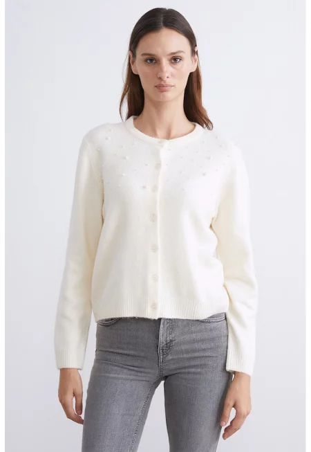 Жилетка с копчета и еко перли