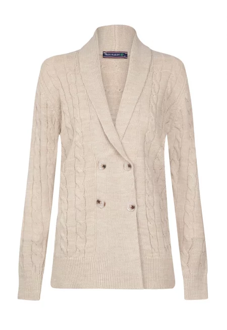 Жилетка с вълна с плетка осморка