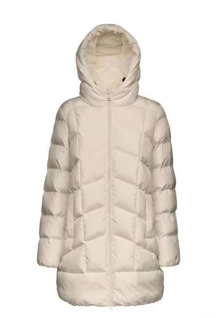 Зимно яке Anylla с качулка и джобове - Слонова кост
