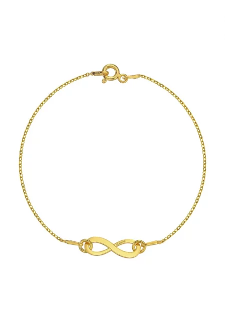 Златна гривна 585 - 14K с талисман Infinity - 16 CM