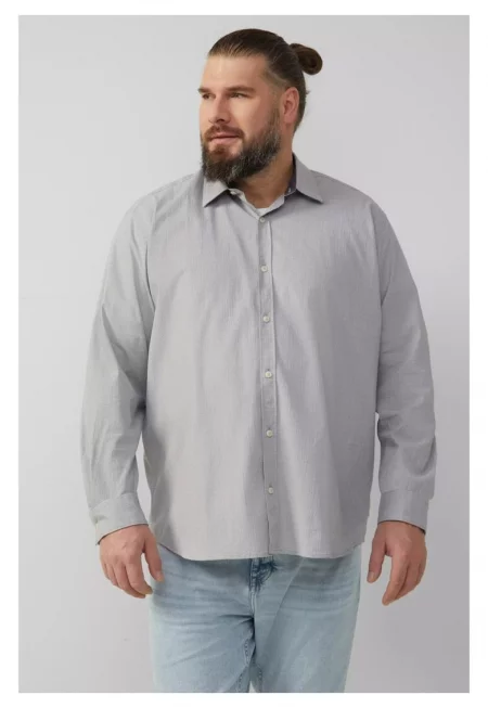 Big Sizes Camasa barbati big sizes - cu maneca lunga - Regular fit - Gri deschis - Светло сив