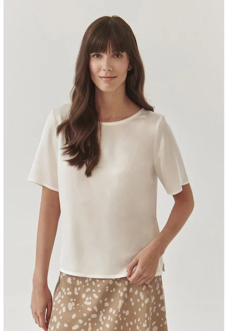 Блуза Mekja с къси ръкави - Бял