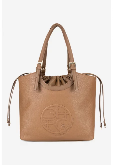 Чанта през рамо от еко кожа - Камел