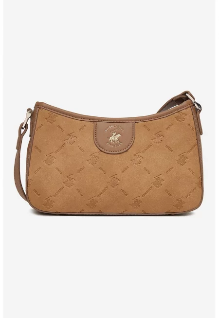 Чанта през рамо от еко кожа - Сиво-кафяв/Карамел