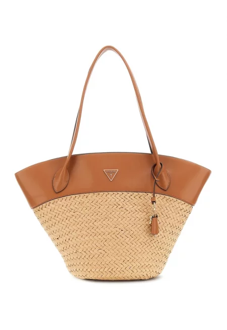 Чанта с рафия - Светлокафяв