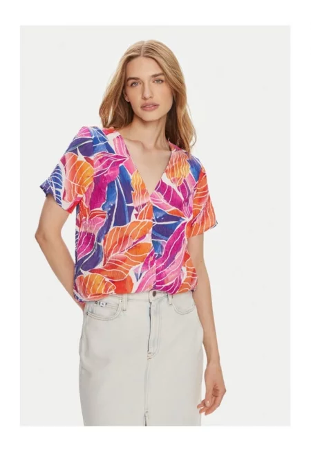 Дамска блуза -  9174 - Вискоза - Многоцветна