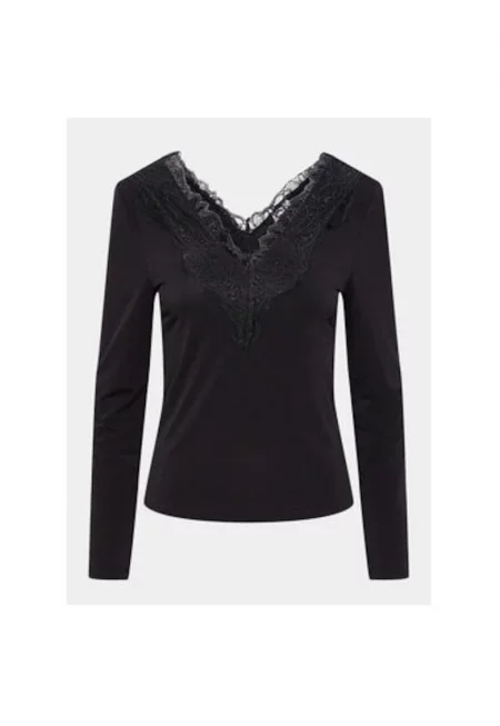 Дамска блуза -  Черна - Полиестер