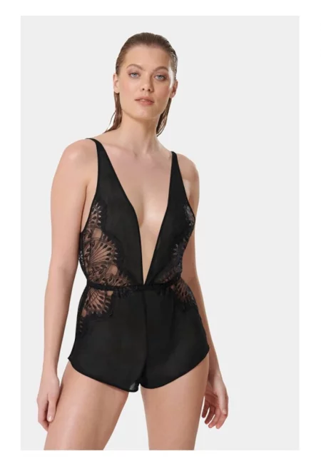 Дамска пижама -  51757 - Полиестер - Черен