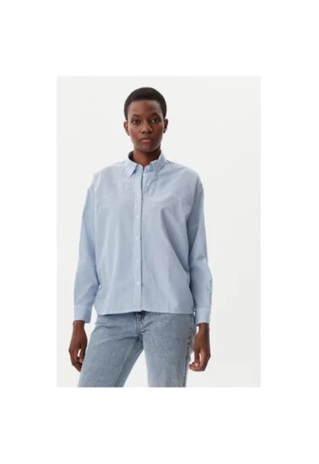 Дамска риза -  304893704 - Памук - Син