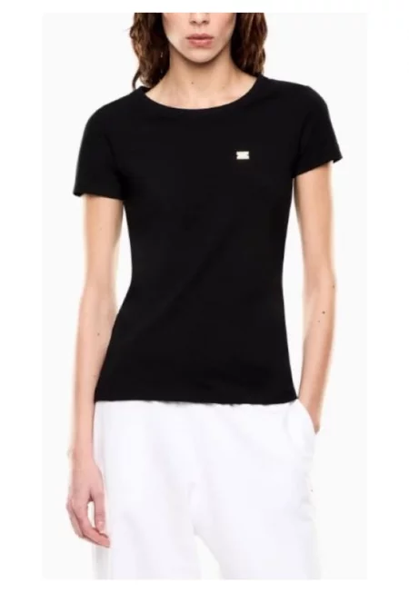 Дамска тениска  TRAIN CORE LADY W SLIM TEE SS - Памук - Черна - Черен