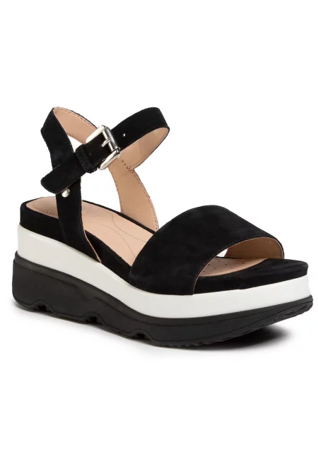 Дамски сандали - D02HBC-00021 -  Естествена кожа - 41 EU - Черни