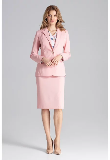 Дамско яке  розово - полиестер и вискоза - размер