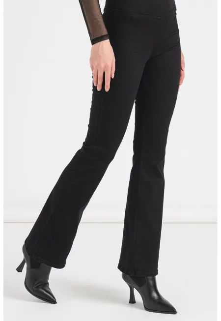 Дънки с висока талия - Черен