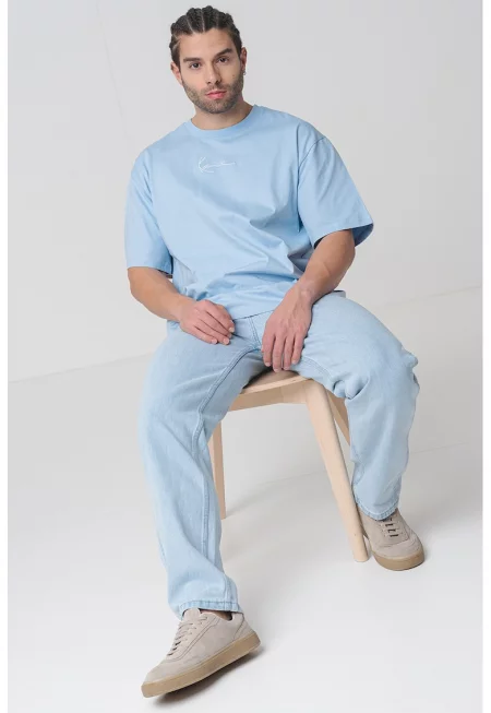 Дънки Small Signature с паднало дъно - Пастелносин