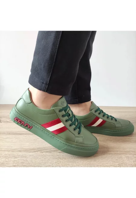 Ежедневни мъжки обувки  68005 Olive Green - маслинено зелено - Маслинено зелено