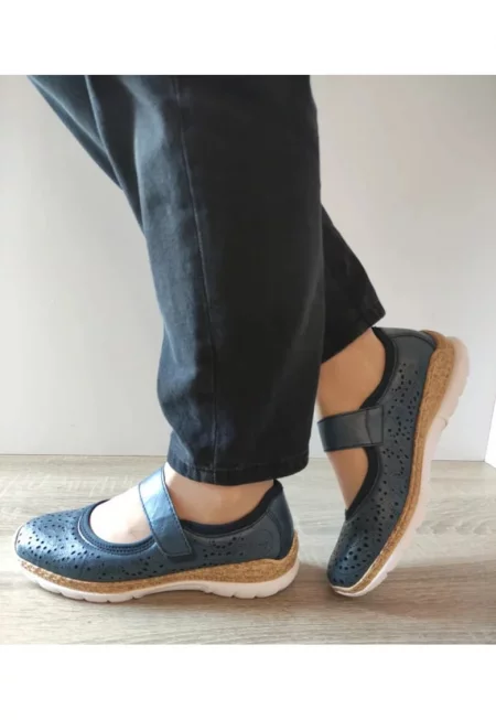 Ежедневни перфорирани дамски обувки  N4299-14 сини - сини - Син