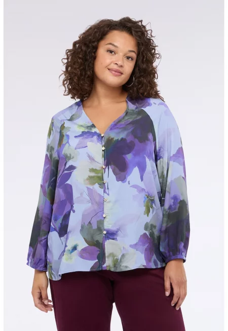 Флорална риза с еластични маншети