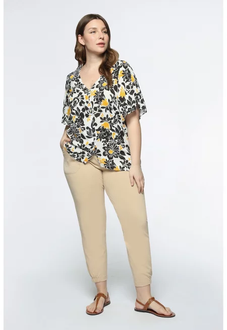 Флорална риза с къси ръкави