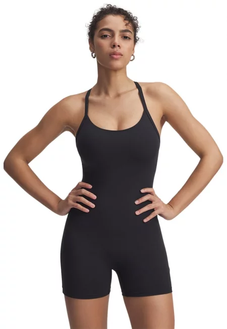 Гащеризон Motions с тънки презрамки - Черен