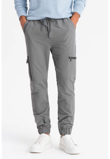 Карго панталон с връзка - Сив