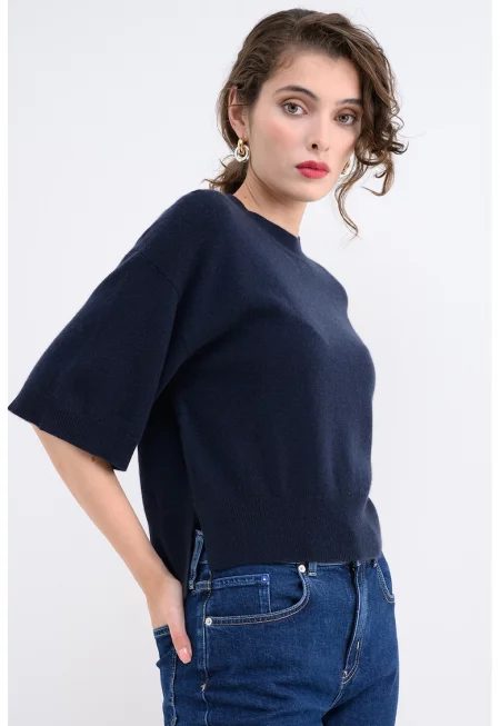 Кашмирен пуловер - Черен