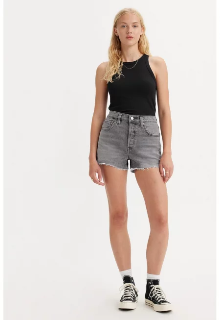 Къси дънки 501® с висока талия - Светло сив