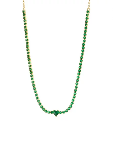 Колие Happy Hearts с покритие от 18k злато и циркони
