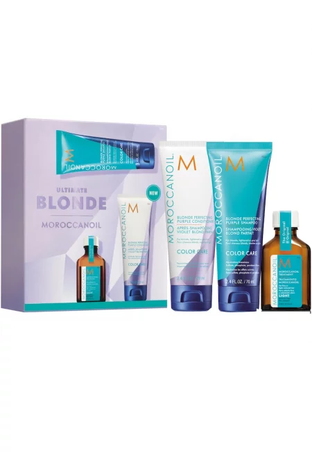 Комплект Ultimate Blonde  Blonde Perfecting Purple: Шампоан - 70 мл + Балсам за коса - 70 мл + Масло за коса Light - 25 мл