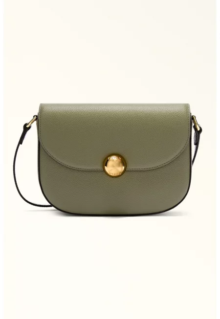 Кожена чанта през рамо Moonlight - Каки