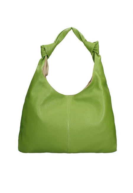Кожена хобо чанта Iduna Lux - Шам фъстък зелено