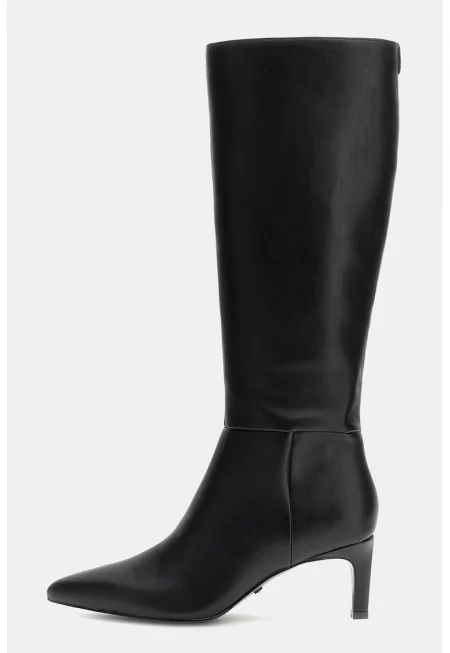 Кожени ботуши до коляното Qiale - Черен