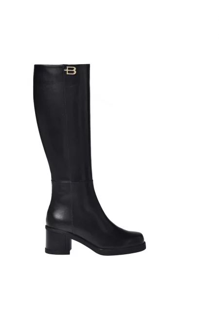 Кожени ботуши с масивен ток