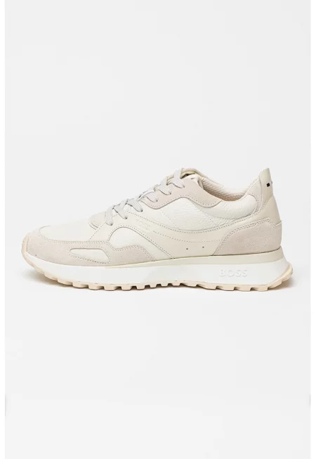 Маратонки Jonah с велур и кожа - Мръснобял